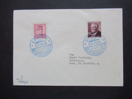 CSSR 1949 Sonderbeleg Blauer Sonderstempel Dehtice 5.6.1949 Oslavy - Brieven En Documenten