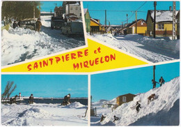 975. Gf. Souvenir De SAINT-PIERRE-ET-MIQUELON. L'hiver à Saint-Pierre. 4 Vues. 149-35 - San Pedro Y Miquelón