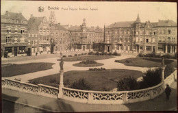 CPA, écrite En 1928, BINCHE. PLACE EUGENE DERBAIX. SQUARE, éd Nels, BELGIQUE - Binche