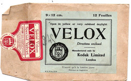Pochette Pour Papiers Et Cartes Postales KODAK Velox 9x12 Lumière Jaune Avec Mode D'emploi - Materiaal & Toebehoren