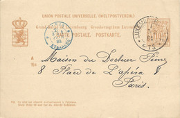 Luxembourg Luxemburg 4 Cartes Postales P44 10c Oblitérée. 2 CP Avec Cachet à Date Paris Etranger Bleu - Entiers Postaux