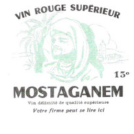 Etiquette Du Vin Rouge Supérieur De Mostaganem Spécimen De Démonstration Pour Personnalisation - Rouges