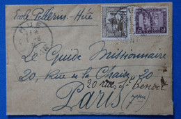 P27 INDO CHINA BELLE LETTRE MIGNONETTE 1936 HUE POUR PARIS+ AFFRANCHISSEMENT INTERESSANT - Cartas & Documentos