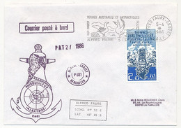 TAAF - Env. Affr 2,10 BCA VAR A608, OMEC Alfred Faure Crozet 5/4/1986 + Patrouilleurs Albatros + Divers - Storia Postale