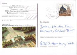L-ALL-228 - ALLEMAGNE Entier Postal 1250 Ans Erfurt Illustré Philatelia 92 Berlin - Privé Postkaarten - Gebruikt