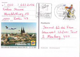 L-ALL-229 - ALLEMAGNE Entier Postal Jan Von Werth Illustré Philatelia 91 Cologne - Köln - Privatpostkarten - Gebraucht