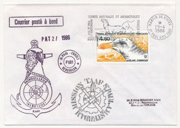 TAAF - Env. Affr 4,60 Goéland Dominicain, OMEC Martin De Vivies 29/4/1986 + Patrouilleurs Albatros + Divers - Storia Postale