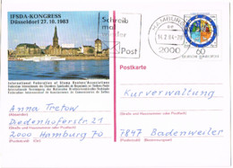 L-ALL-232 - ALLEMAGNE Entier Postal Calendrier Grégorien Illustré Düsseldorf Rhin Et Bateau - Privé Postkaarten - Gebruikt