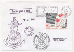 TAAF - Env. Affr 14,00 P.A IAGO, OMEC Martin De Vivies 29/4/1986 + Patrouilleurs Albatros + Divers - Covers & Documents