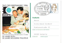 L-ALL-234 - ALLEMAGNE Entier Postal Journée Du Timbre 1996 Obl. Ill. Zwickau Ville De Robert Schumann - Cartes Postales Privées - Oblitérées