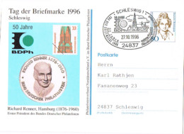 L-ALL-235 - ALLEMAGNE Entier Postal Journée Du Timbre 1996 Obl. Ill. Schleswig - Privé Postkaarten - Gebruikt