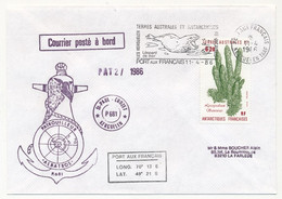 TAAF - Env. Affr 6,20 Encopodium Saururus, OMEC Port Aux Français 11/4/1986 + Patrouilleurs Albatros + Divers - Covers & Documents