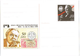 L-ALL-238 - ALLEMAGNE Entier Postal Illustré Ludwig Erhard Munich 1998 - Privé Postkaarten - Ongebruikt