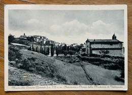 MONTICELLO AMIATA (GROSSETO)- PANORAMA E CHIESA DELLA MADONNA DI VALDIPRATA  - VIAGGIATA  ANNI 50  - LGF233 - Grosseto