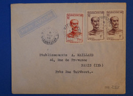 I 9 MADAGASCAR BELLE LETTRE 1949 PAR AVION PETIT BUREAU MAEVATANANA POUR PARIS FRANCE + PAIRE DE T.P - Lettres & Documents