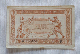 France 1917 - 1 Franc - Army Treasury - No 0,353,076 - Near UNC - 1917-1919 Tesoreria Delle Armate