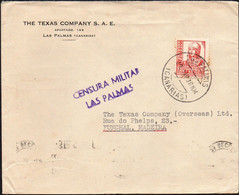 Letter From Las Palmas To Funchal (Madeira) - CENSURA MILITAR LAS PALMAS (1938) - 1931-50 Briefe U. Dokumente