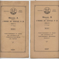 Chemins De Fer Du Midi, 3 Manuels, 1937,ordre De Service N) 20, Aiguilles, Signaux, Communication,Regnault - Railway & Tramway