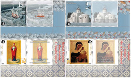 Russia And Finland 2021 Merry Christmas Valaam Monastery Cathedrals And Icons Petersposts Set Of 4 Stamps With Labels - Nuovi