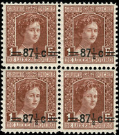 Luxembourg Luxemburg 1915 Grande-Duchesse Marie-Adelaide Bloc 4x 87,5c./1Fr. Surchsrge Neuf MNH** - 1914-24 Marie-Adelaide