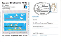L-ALL-245 - ALLEMAGNE Entier Postal Illustré Championnat De Canoë à Spremberg Journée Du Timbre 1996 - Privé Postkaarten - Ongebruikt