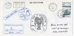 TAAF - Env. Affr 2,20 Base De Port Martin, Cad Martin De Vivies St Paul Ams 8/11/1985 + Patrouilleur Albatros + Div - Storia Postale