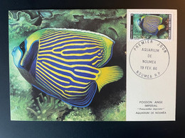 Nouvelle-Calédonie 1986 Carte Maximum Card Aquarium De Nouméa Poisson Ange Impérial Fish Fisch - Fische