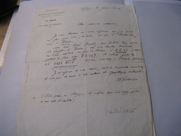 LETTRE AUTOGRAPHE SIGNEE DE JEAN-PAUL VAILLANT 1932 ESSAYISTE SPECIALISTE ARTHUR RIMBAUD CHARLEVILLE - Handtekening