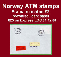 Norge Norwegen Norway ATM 1.2 Xb  Brownish Red 625 On Express LDC / Frama Etiquetas Automatenmarken - Vignette [ATM]