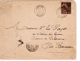 1894 ,   25 C.  " REUNION " Tres Claire , Sur 25 C.   #1189 - Storia Postale