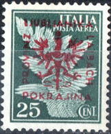 ITALIA, ITALY, LUBIANA, OCCUPAZIONE TEDESCA, POSTA AEREA, AIRMAIL, 1944 25 C., NUOVO (MLH*) Mi:DE-LA 21,Scott:YU-LU NC11 - Occup. Tedesca: Lubiana