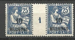 PORT-SAID N° 53a Bleu Foncé Millésime 1 NEUF** LUXE SANS CHARNIERE / MNH - Unused Stamps