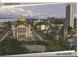 CPM ,Brésil , N°M.03, Manaus - Amazonas , Teatro Amazonas E Praça Sào Sechastiào  Ed. Litourte , 1995 - Manaus
