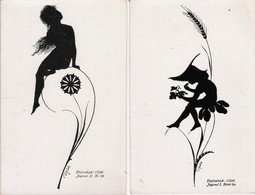 Illustrateur Diefenbach - Lot 2 Cartes - Göttliche Jugend II Blatt 38 + Jugend I Blatt. 38 - Schattenbilder, Silhouette - Diefenbach