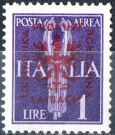 ITALIA, ITALY, LUBIANA, OCCUPAZIONE TEDESCA, POSTA AEREA, AIRMAIL, 1944, 1 L., NUOVO (MLH*) Mi:DE-LA 24,Scott:YU-LU NC14 - Occ. Allemande: Lubiana