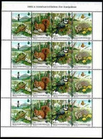 Hungary 1995. Animals / Birds / Hedgehog / Flowers / Butterfly SHEET MNH (**) Michel: 4343-4346 Klb. / 12 EUR +++++ - Ganze Bögen