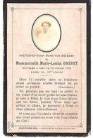 Image Religieuse De Décès Mémorandum Marie-Louise Dhéret 1912 - Images Religieuses