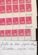 1664Phos **. 3 Feuilles Complètes 0,50   Cote Min  150-euros +. Prix Poste 150FF = 22,50-euros - 1971-76 Marianne (Béquet)