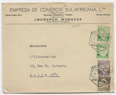 MOCAMBIQUE 80CX2+5C+10C DEFAUT LETTRE COVER LOURENCO MARQUES 7.7.1937 TO FRANCE - Mozambique