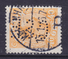 Denmark Perfin Perforé Lochung (C57) 'C.S.F.' C. Schous Fabriker 1925 Mi. 149, 40 Øre Chr. X. KØBENHAVN Cds. - Errors, Freaks & Oddities (EFO)