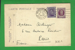 ENTIERS POSTAUX  BELGIQUE - Cartes Postales 1909-1934