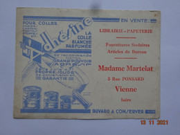 BUVARD BLOTTING PAPER PAPETERIE LIBRAIRIE MME MARTELAT VIENNE 38 ISÈRE COLLE ADHESINE - Papeterie