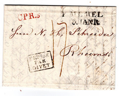 1824 , "P. MEMEL " Klarer L2 , Kpl- Brief ,inhalt Riga Nach  Rheims  #1180 - Covers & Documents