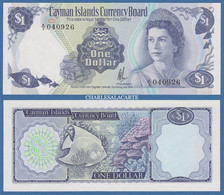 CAYMAN ISLANDS  1985  EXCEPTIONAL $I  Q.E. II  &  CORAL REEF FISH  P. 05a  UNC. / NEUF - Iles Cayman