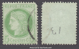 5c Cérès Variété 'cadre Inférieur Brisé' Aspect TB (Y&T N° 53b, Cote: 110€) - 1871-1875 Ceres