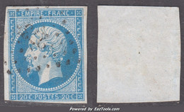Variété POST*F*S Sur 20c Empire Aspect TB (Y&T N° 14Ah, 75€) - 1853-1860 Napoleon III