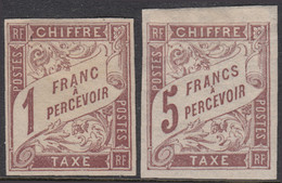 1Fr Et 5Fr Taxe Marron Neufs * TB (Dallay N° 15 Et 17, Cote 180€) - Strafportzegels