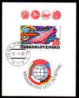 CZECHOSLOVAKIA 1980 Intercosmos Space Programme Imperforate Block Used..  Michel Block 40B - Usados
