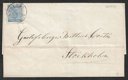 1865 SWEDEN COVER - 12 ÖRE FACIT 9 -  CDS SOLLEFTEÅ To STOCKHOLM - Briefe U. Dokumente