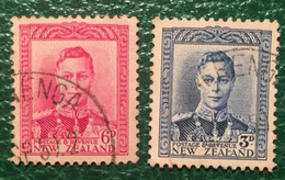 1944 - New Zealand - King George VI - Two Stamps - Used - Oblitérés